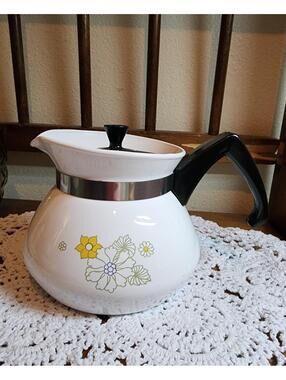🌼 RARE Vintage CorningWare P-103 Teapot - Floral Bouquet 3-Cup